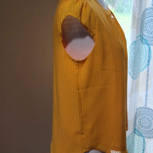 Meraki Sz Small Yellow Blouse With Silver Trim - Picture 4 of 6